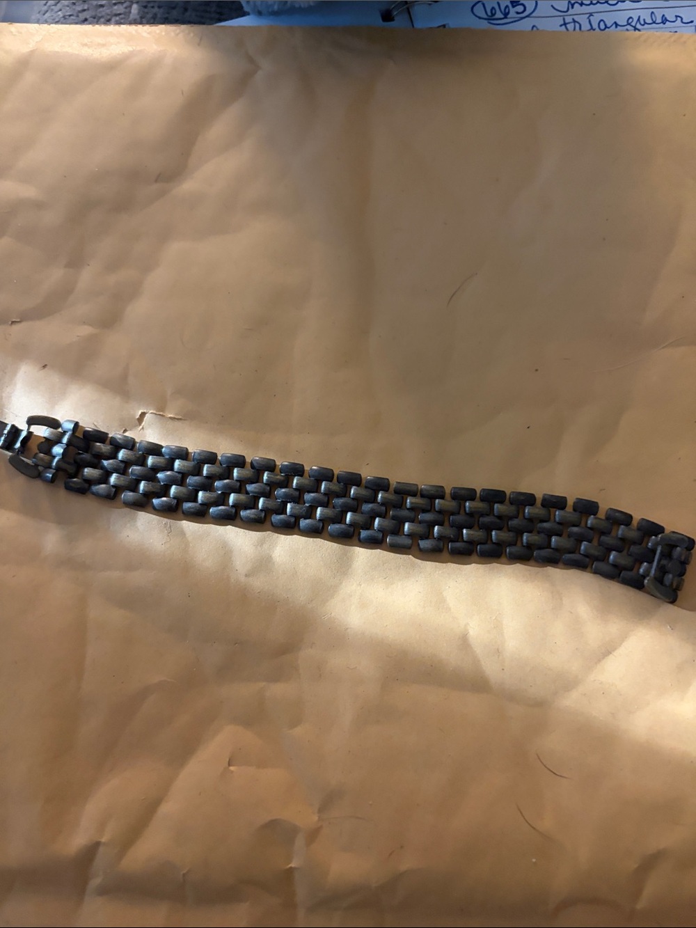 Source Unknown Black Linked Metal Bracelet
